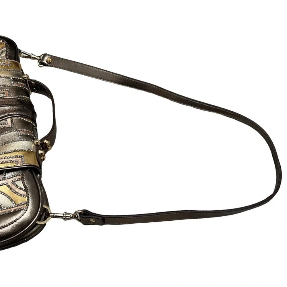 FENDI VANITY BAG METALLIC GOAT LEATHER & SWAROVSKI CRYSTALS - ART DECO DESIGN - Picture 9 of 16